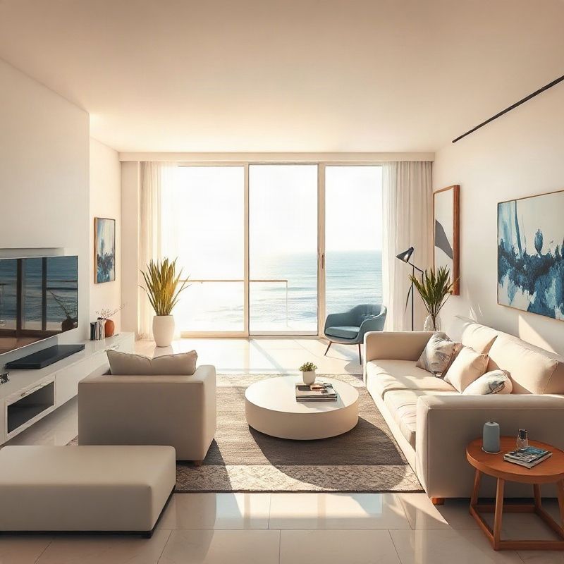 Apartamento contemporâneo em Ipanema com paleta índigo-tech e vista para o mar